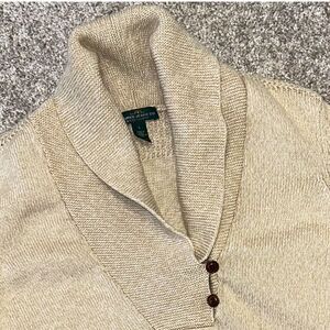 Lauren Ralph Lauren Beige Cardigan with Button Accents